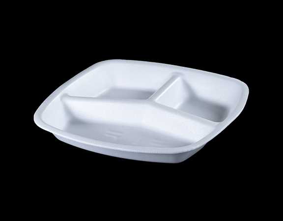 Three-Compartment Foam Tray